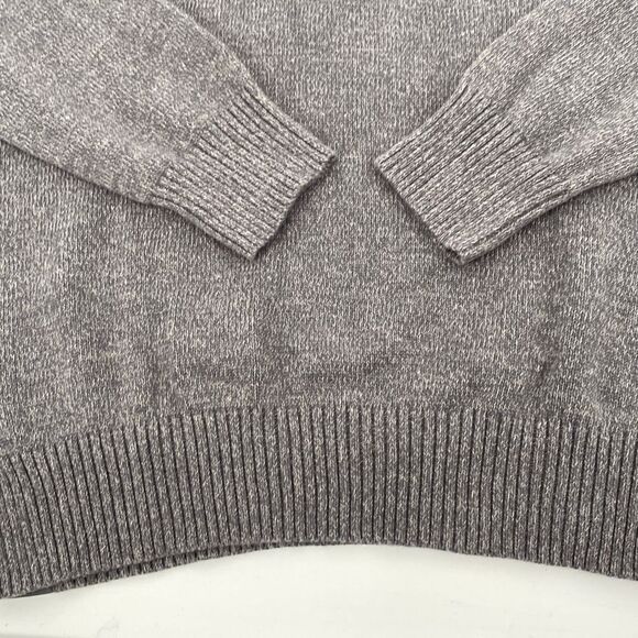 Eddie Bauer 1/4 Zip Pullover Marled Cotton Sweater Grey Tall‎ Large - Picture 10 of 16